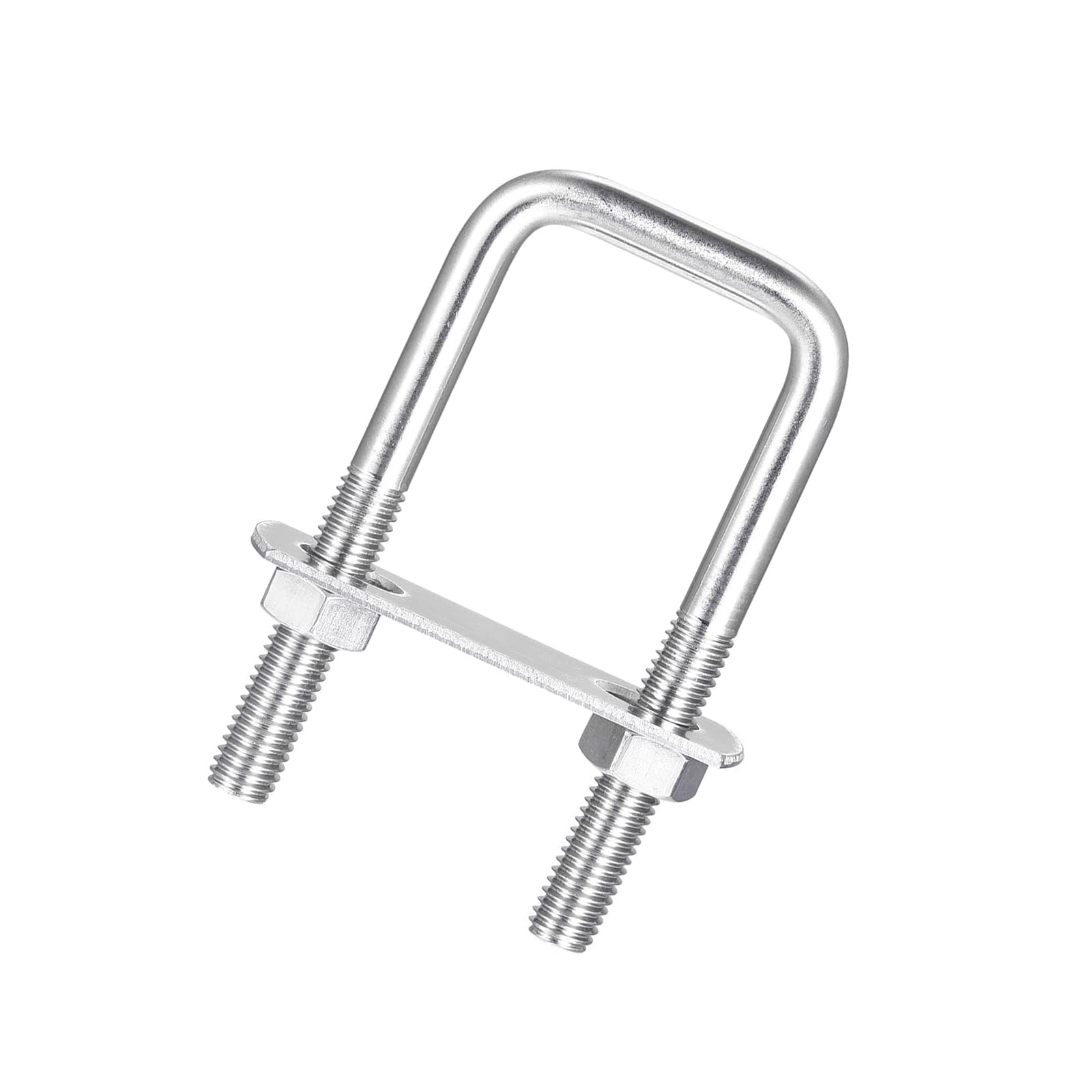 Unifizz Square U-Bolt,3 Set 304 Stainless Steel M8 U Bolts 30mm(1.26") Inner Width 75mm Length with Nuts and Frame Plate for Automobiles Boat Trailer