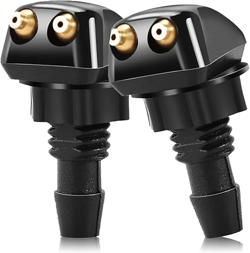 2 boquillas de pulverización de agua para parabrisas delantero de automóvil, 1.14 x 0.19 x 0.7 pulgadas, rociador de columna de doble orificio,