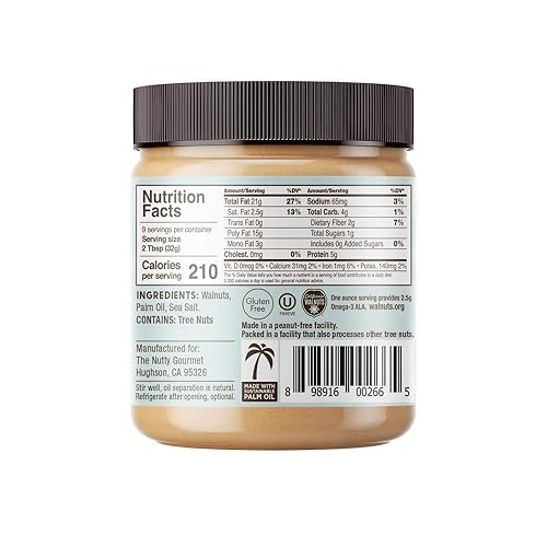 Miniatura 8 de Nutty Gourmet - Mantequilla de nuez con sal marina - Mantequilla de nueces salada - Sin azúcar añadida - Todo natural - Sin maní - Vegano - Nueces