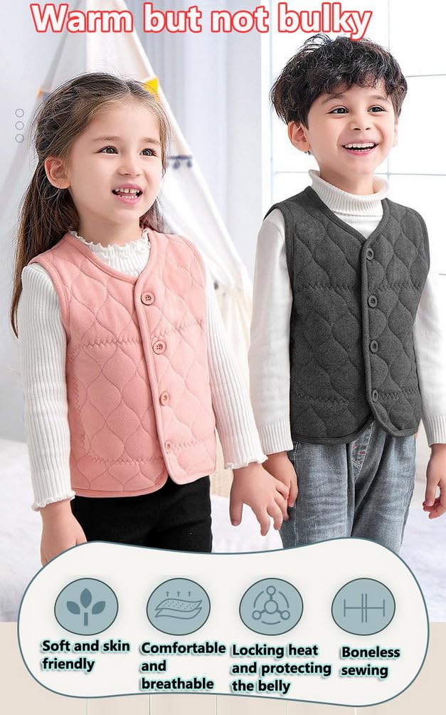 Baby Toddler Vest Giacca Senza Maniche Giacca Calda Gilet in Cotone, Unisex Infant Toddler Gilet Imbottito Colore Puro Gilet Ultra Leggero per l'autunno e l'inverno