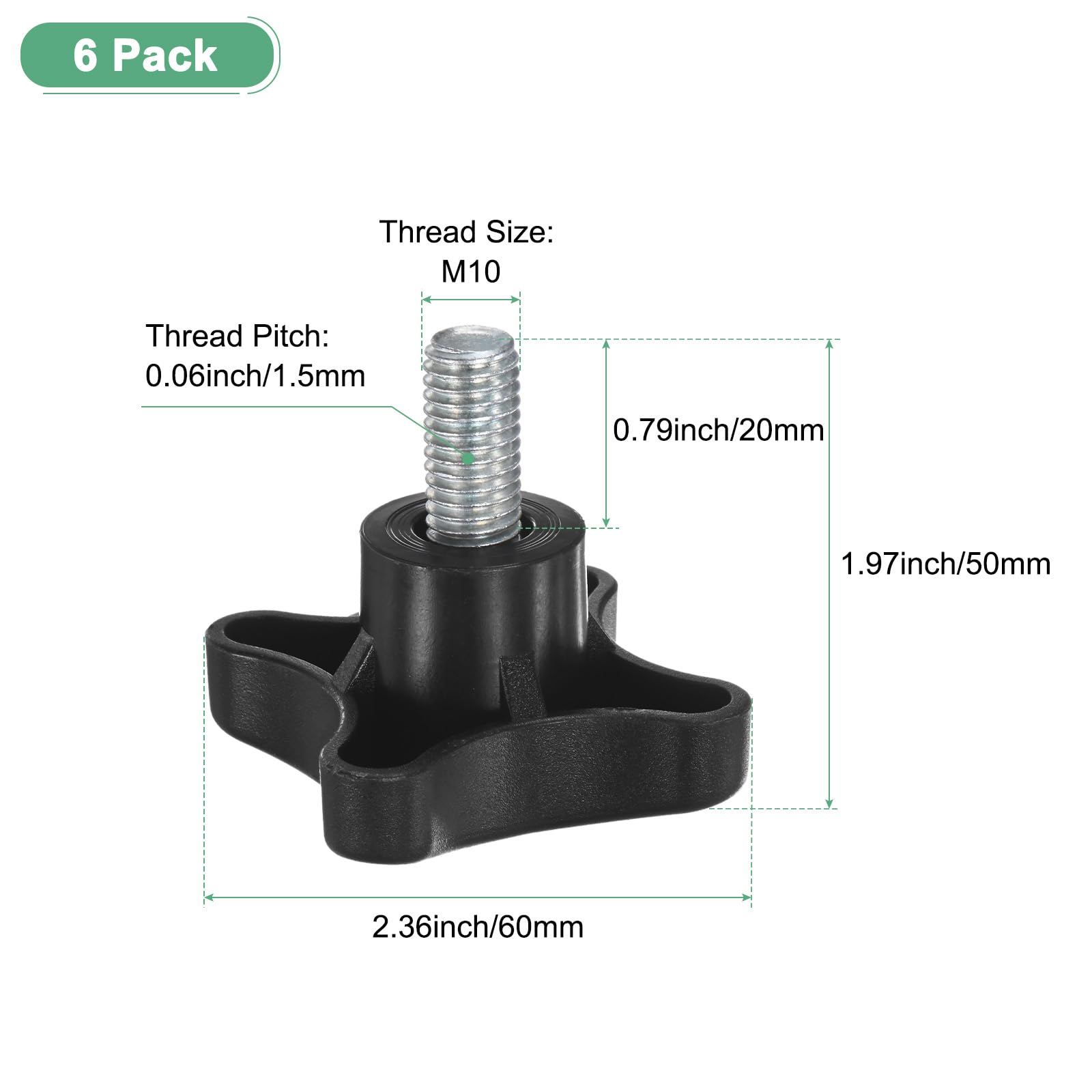 M METERXITY 6-Pack Star Clamping Knobs - Image 3