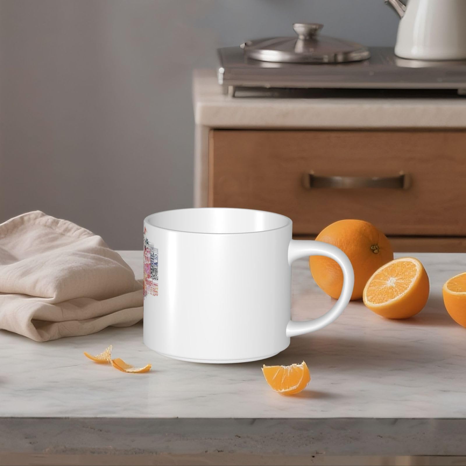 Musica variopinta della tastiera del pianoforte ha stampato la tazza di caffè di ceramica