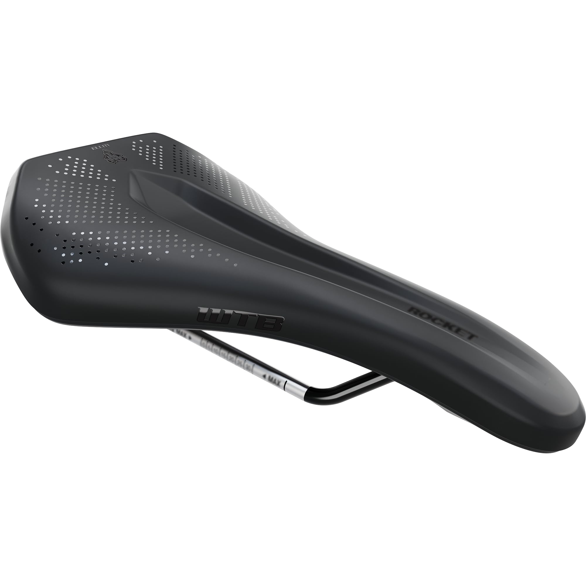 WTB Rocket Mountain Bike Seat (Saddle) - Fusion Form Base - Thick Padding - Handle for Lifting E-Bikes (4 Rail Options)