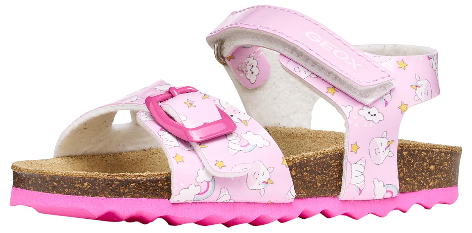 Geox Garçon Fille B Sandal Chalki Girl, Rose Multicolore, 27 EU