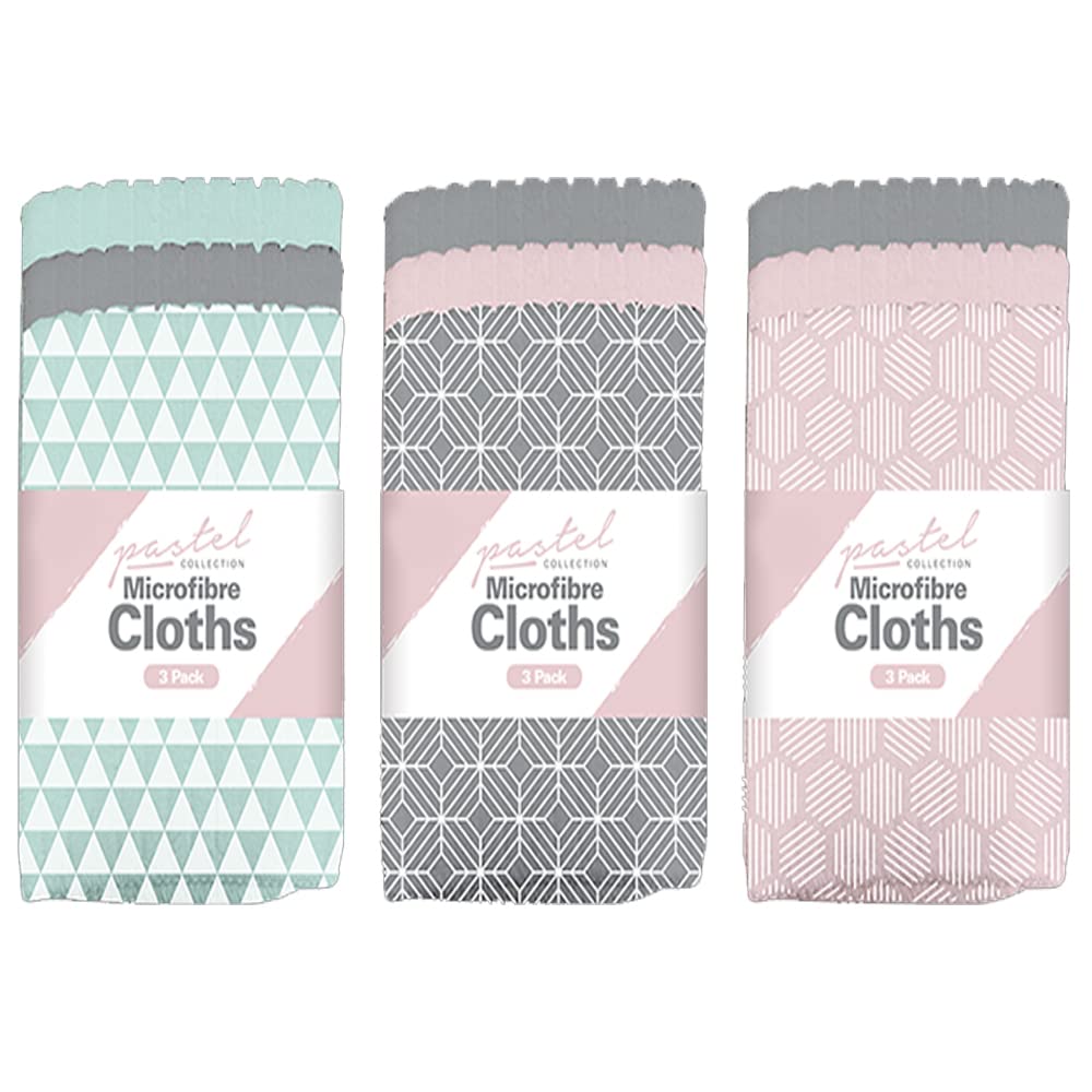 Zale Yardley Assorted Cleaning Cloth Pack Of 3, Microfiber Cleaning Cloths, Dish Cloth, Kitchen Towel, Duster Cloth For Kitchen & Bathroom, Furniture & Woods, Glass & Mirror ( Color)
