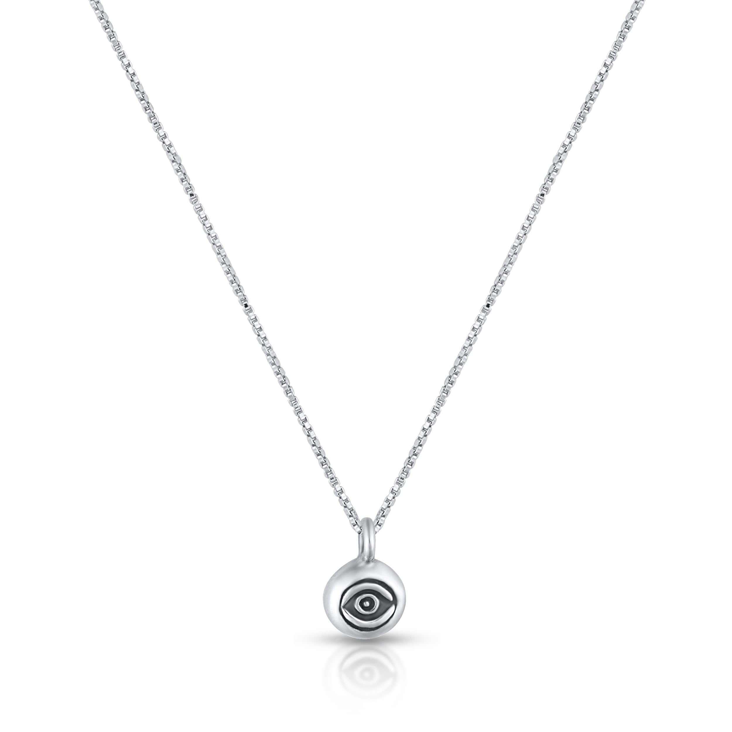 Evil Eye Necklace Tiny Silver Evil Eye Pendant 925 Sterling Silver Necklace