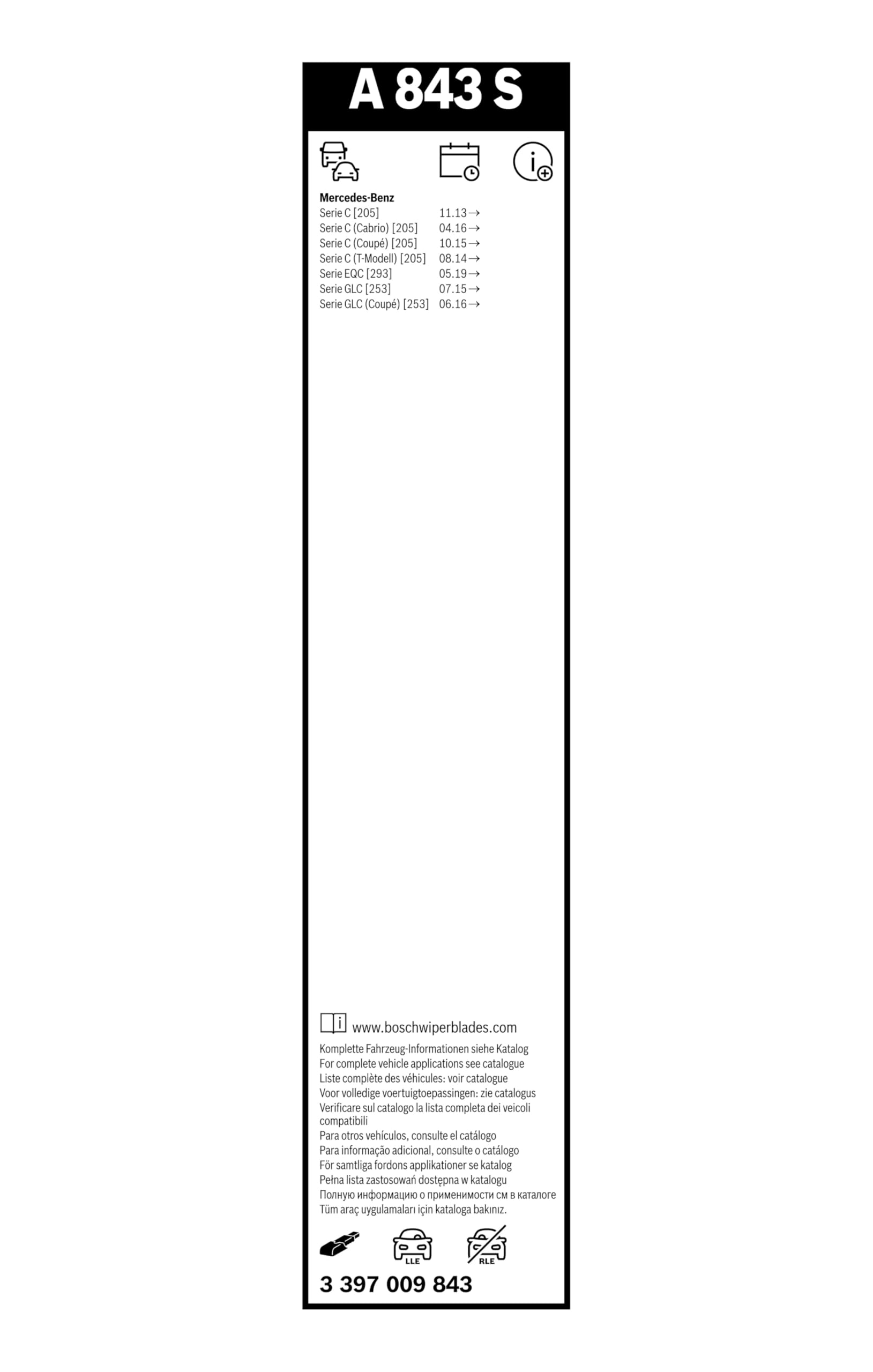 BOSCH Balai d'essuie-glace Aerotwin A843S 3397009843