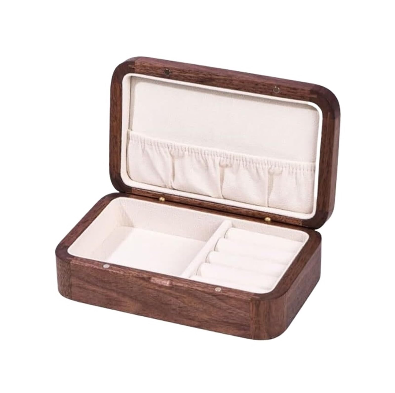 Joyero de Madera de 6,88/9,64 Pulgadas, for Guardar Anillos, Pendientes, Collares, Pulseras y Relojes.(9.64 * 6.88 * 3.14 Inches)