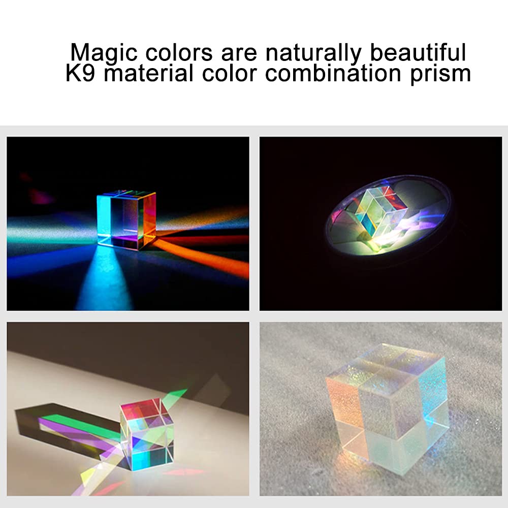 MIFANI Prisme Triangulaire en Verre Optique Prisme Cube en Verre Optique Prisme de Dispersion RVB for la Physique et la Décoration Même 4 Tailles en Option 4X4x4cm, 45x45x45mm (Size : 50x50x40mm)