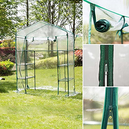 Cubierta de plástico para invernadero – Cubierta para invernadero | Cubierta para invernadero de tomate | Película de repuesto impermeable de PVC transparente | 143 x 73 x 195 cm