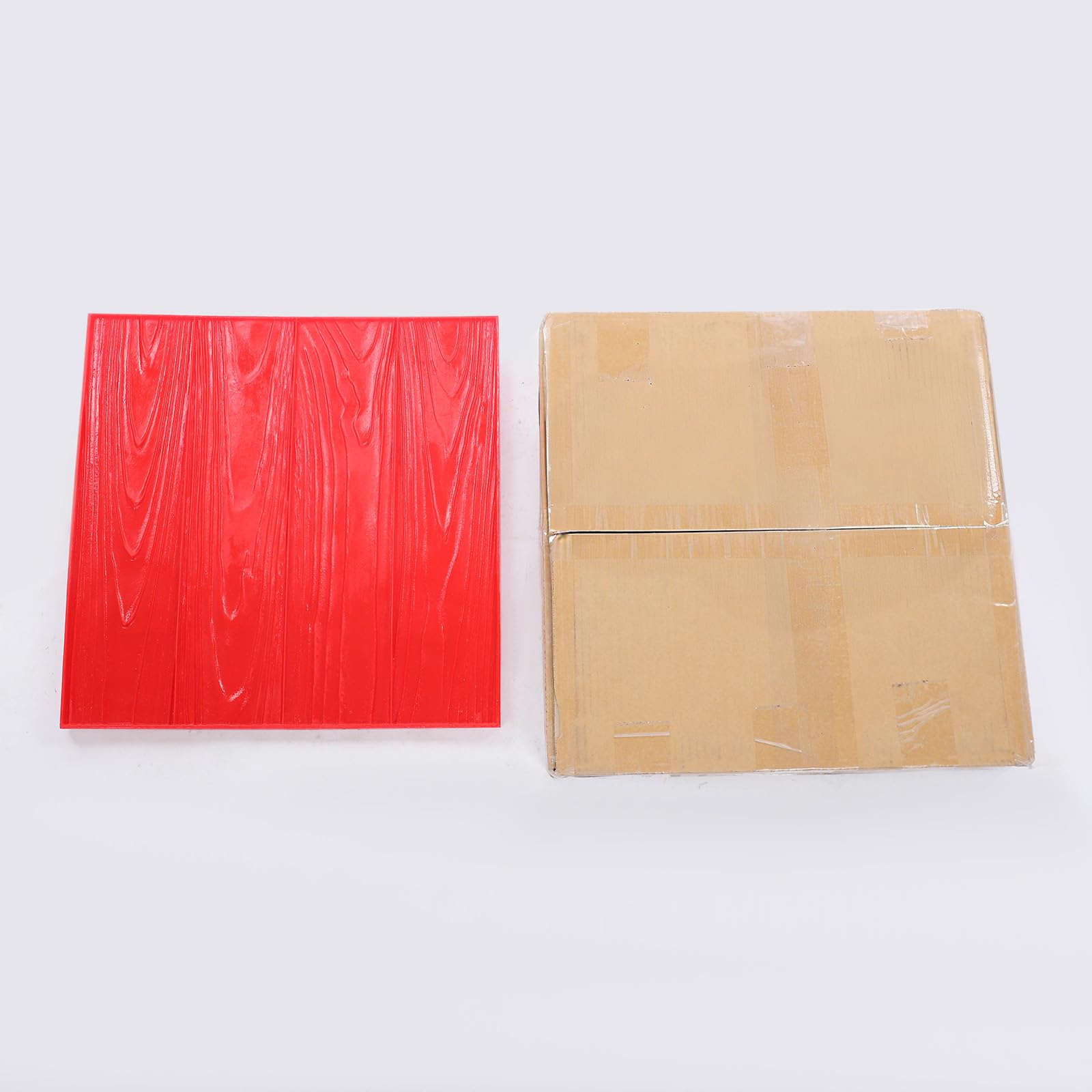 Betonstempelmatte 40x40cm – PU Betonformen für Gips Wand Stein mit Holzmaserung, wiederverwendbare Betonstempel für Boden & Wand, manuelle Handhabung, 20mm Dicke, 4,61 lbs