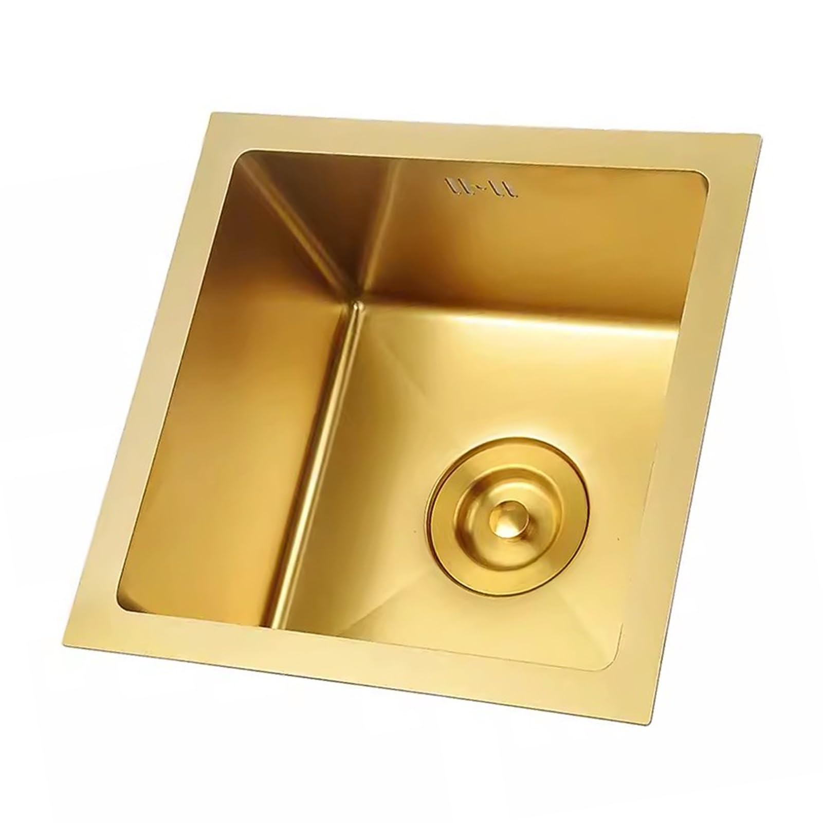 WIQUYBML Small Gold Bar Sink, Undermount Kitchen Mini RV Stainless Steel Prep Square Utility Single Bowl Workstation Sink With Drain & Sewer Pipe (Size : 60x40x21cm)