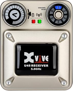 Xvive U45 Wireless in Ear Monitor System Receiver, 5.8ghz IEM System ReceiverOnly with Channel Scan Mode