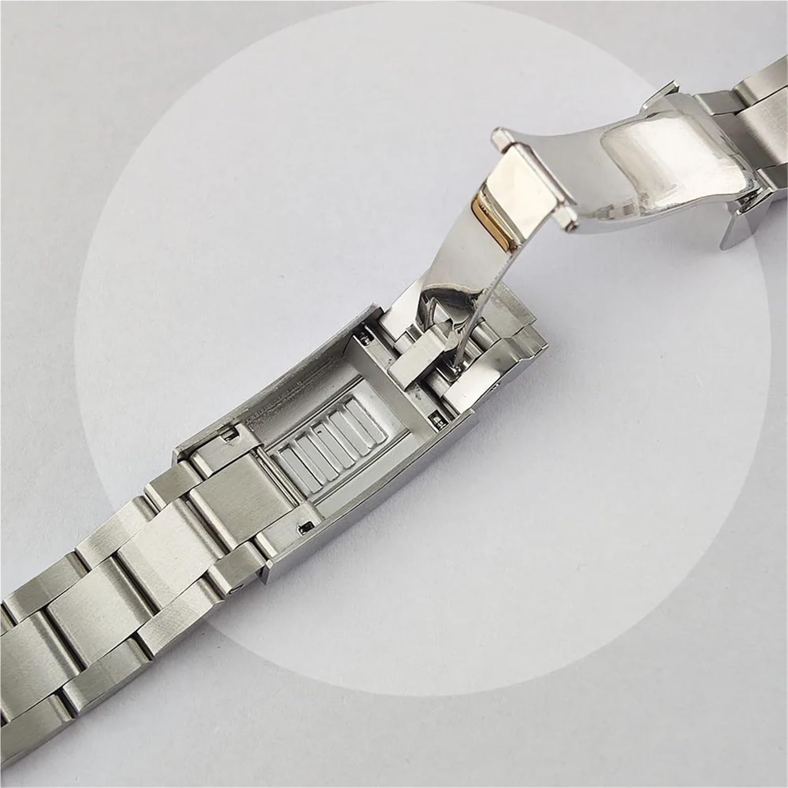 Cinturino in acciaio inossidabile da 20 mm con lunghezza regolabile, sgancio rapido adatto for uomo e donna, universale