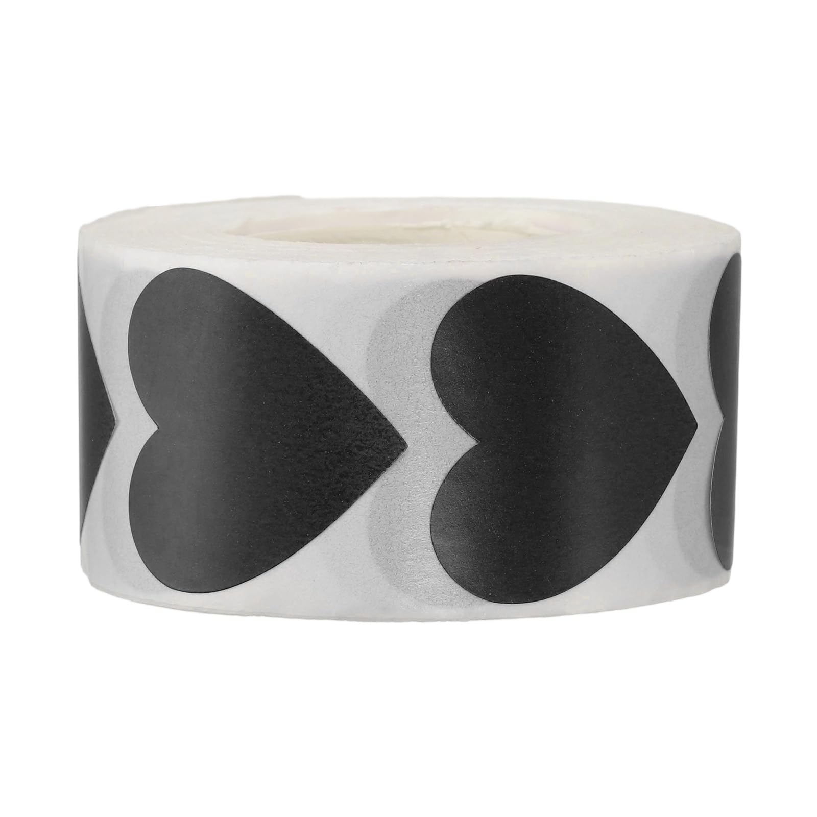 PATIKIL 1 x 1 Inch Heart Stickers Roll, 1 Roll/500 Pcs Stickers for Small Business Paper Self-Adhesive Gift Labels for Gift Wrapping Party Favor Tags Bags, Black