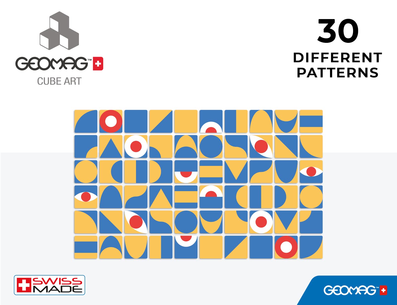 Geomag, Magicube Art Pattern, sztuka kostkowa, figurki i zwierzęta z kostkami magnetycznymi, magnetyczne konstrukcje dla dzieci i dorosłych, 25-częściowy zestaw