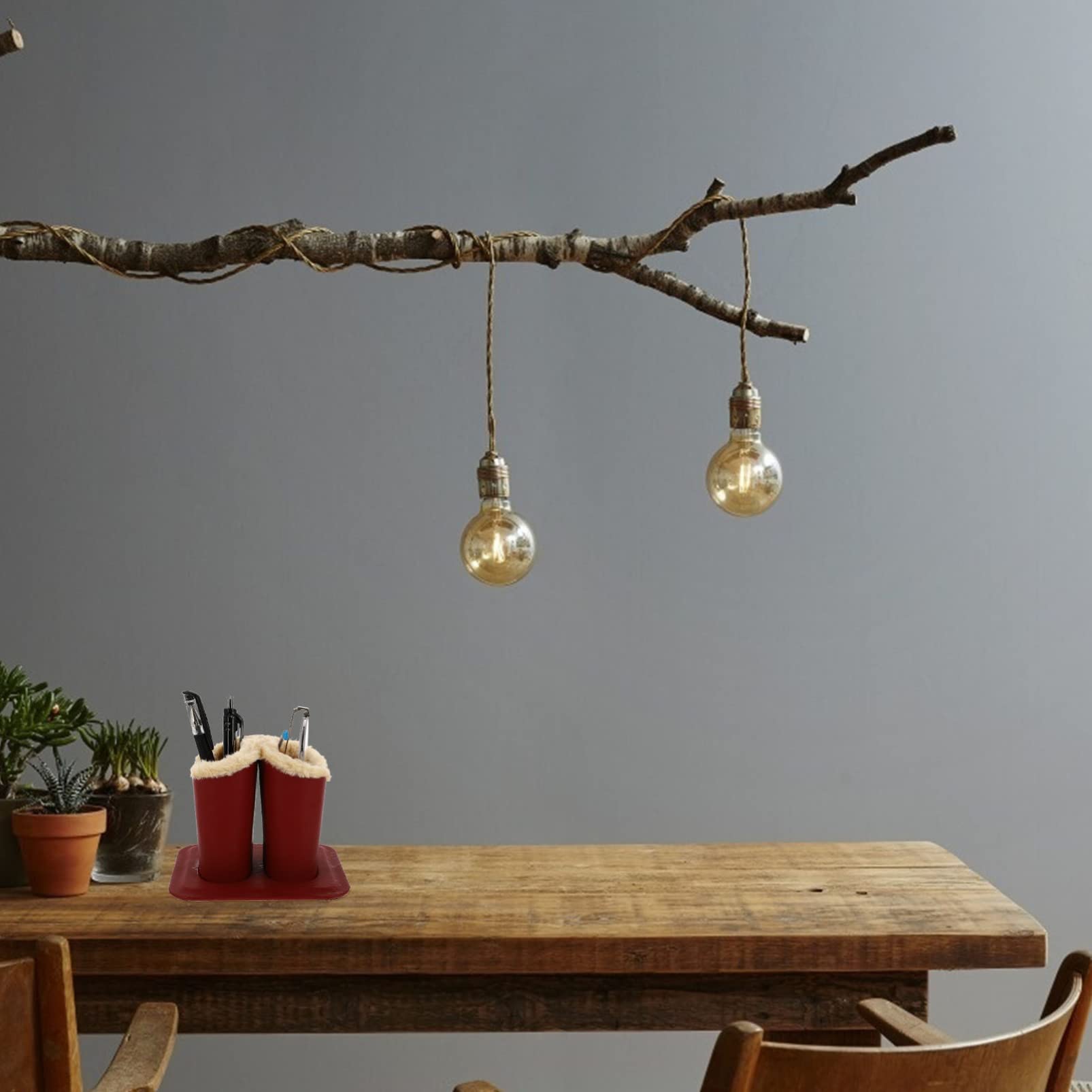 Operitacx Doppelter Brillenhalter mit Plüschfutter, Brillenständer, stabil, kippsicher, Brillenhalter für Zuhause, Büro, Schreibtisch