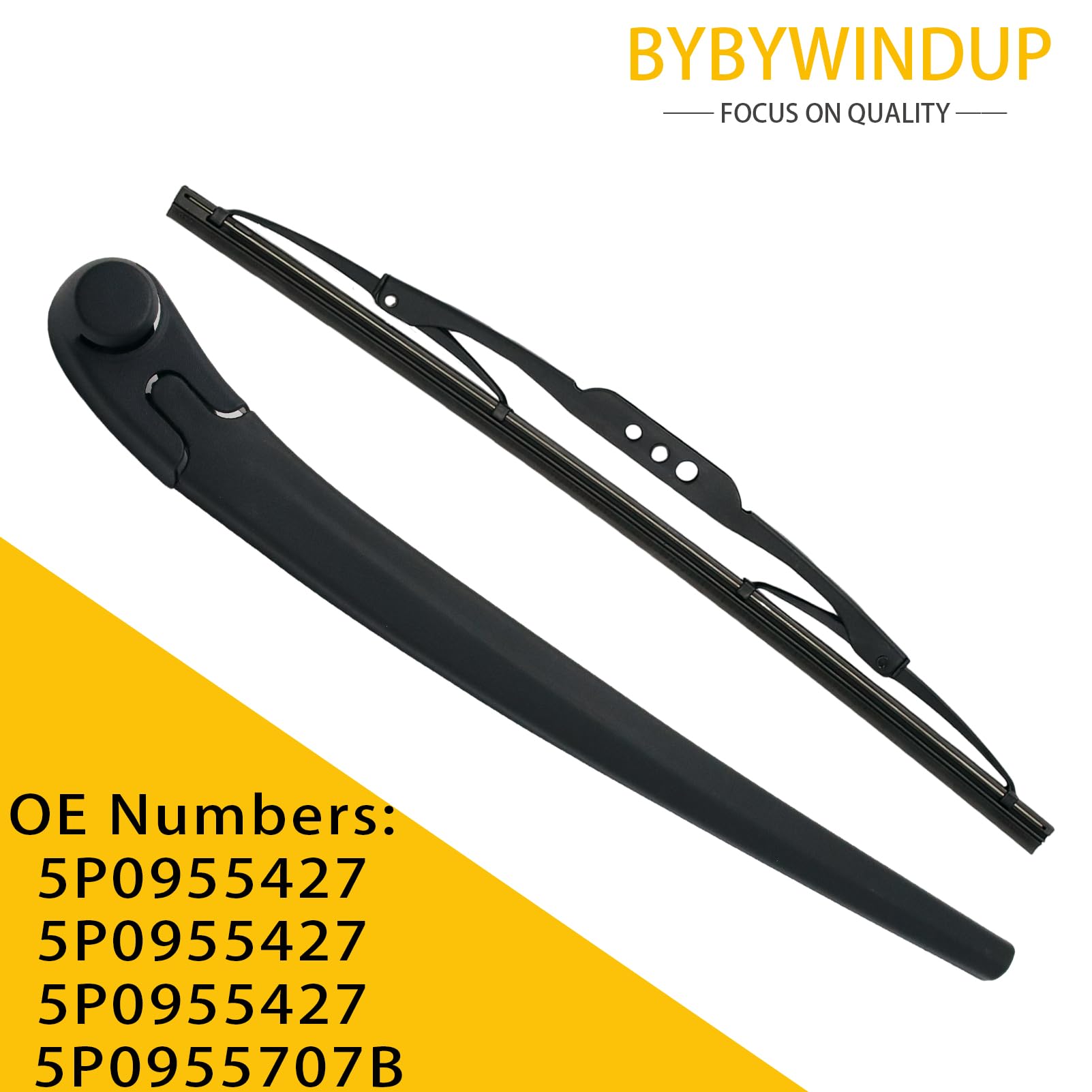 Brazo y escobilla del limpiaparabrisas trasero compatibles con Seat IBIZA 2002-2009 Repuesto para 5P0955707B