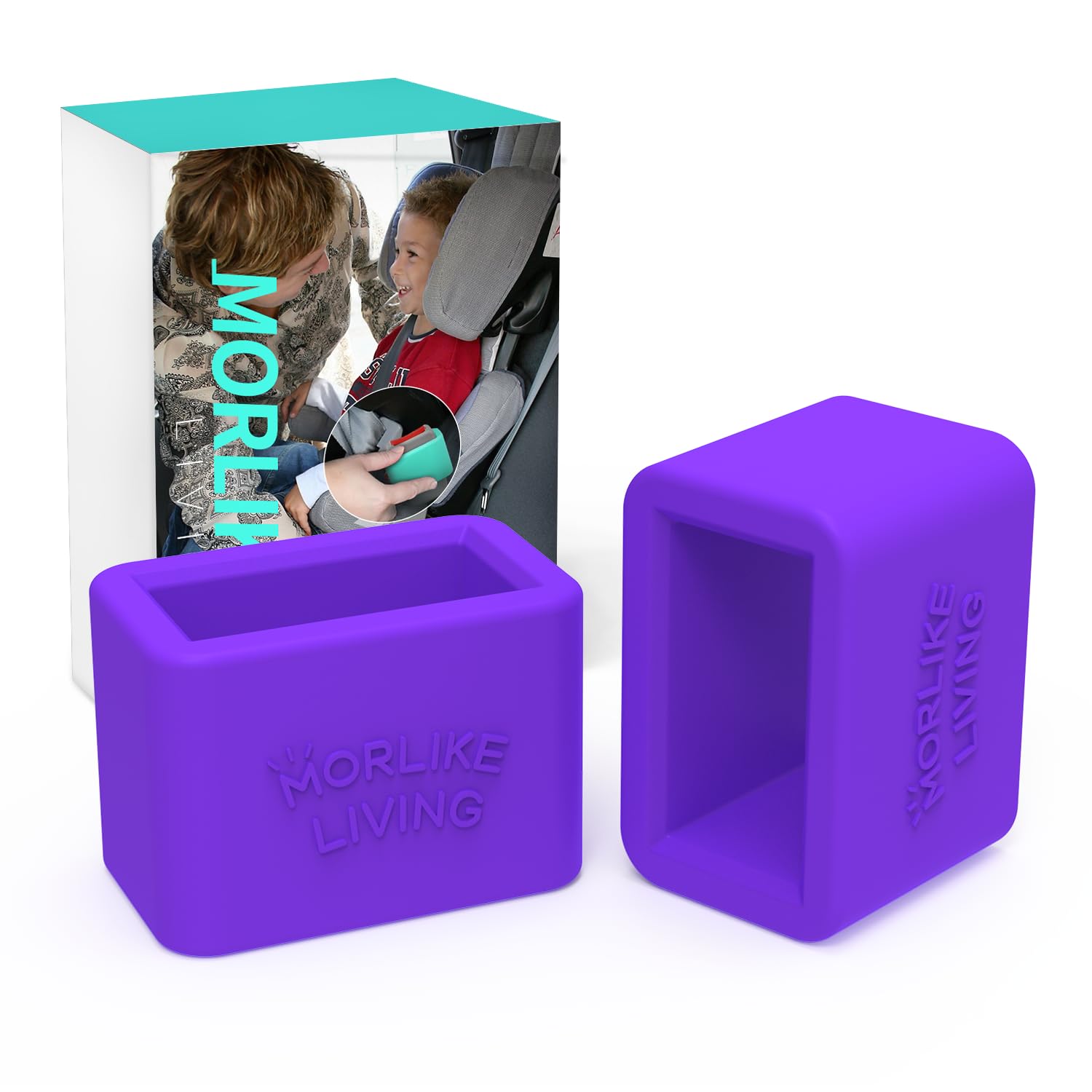 Morlike Silicone Belt Buckle Seatbelt Holder (Purple)