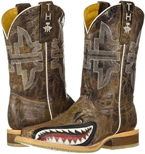 Tin Haul Shoes Boys' Sharky Western Boot, Tan, 2 Medium US Little Kid | Image 6