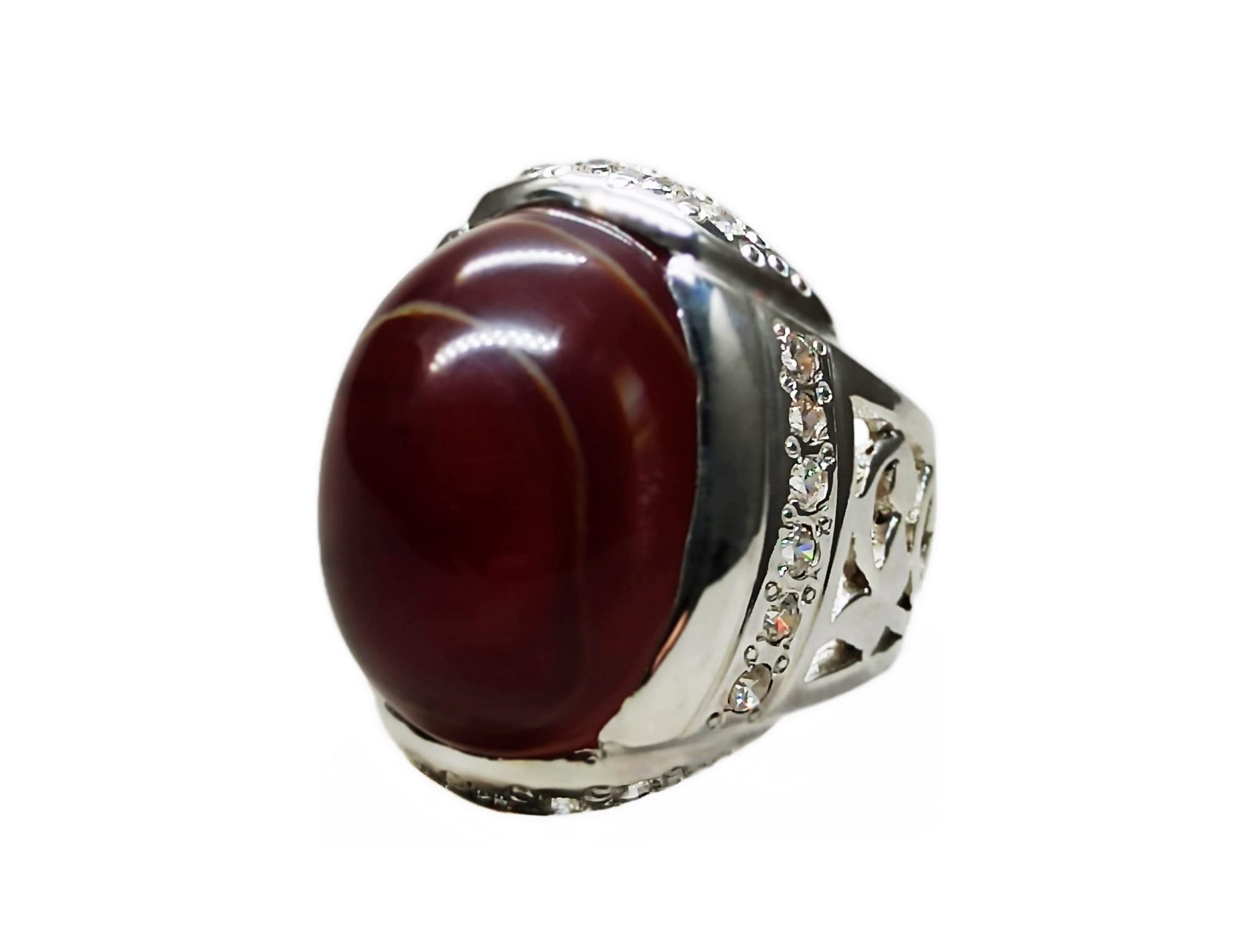 Natural Yemeni Big Blood Red Sulamani Aqeeq Mens Lattice Heavy