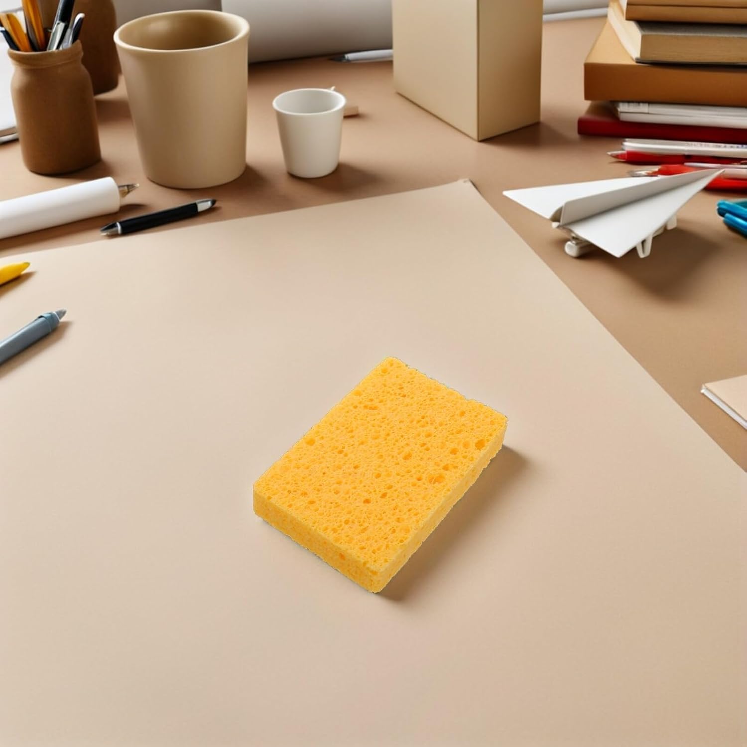 8pcs High Absorbency Drawing and Drywall Wall Texture Paint Sponges with Storage Boxes for Watercolor Painting and Ceiling Patch Repair DIY Tools