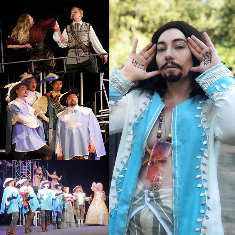 Miniatura 8 de Bigotes falsos, barba falsa, realista, 100% cabello humano, barba realista y bigote marrón para hombres, maquillaje realista, barbas de encaje,