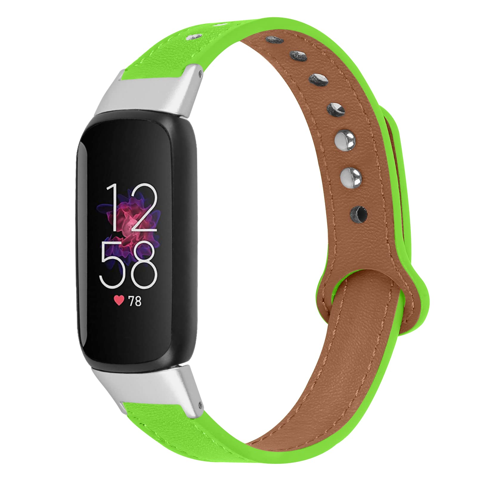 Gimuk Strap Compatible with Fitbit Luxe Strap for Women Men, Genuine Leather Wristband Adjustable Sport Replacement Watch Straps Band for Fitbit Luxe, womens s womens l, Leather
