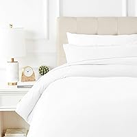 Texas Linen Co. 100% Egyptian Cotton Queen Duvet Cover Set 600 Thread Count, Soft Breathable Sateen with Zipper & Ties - White