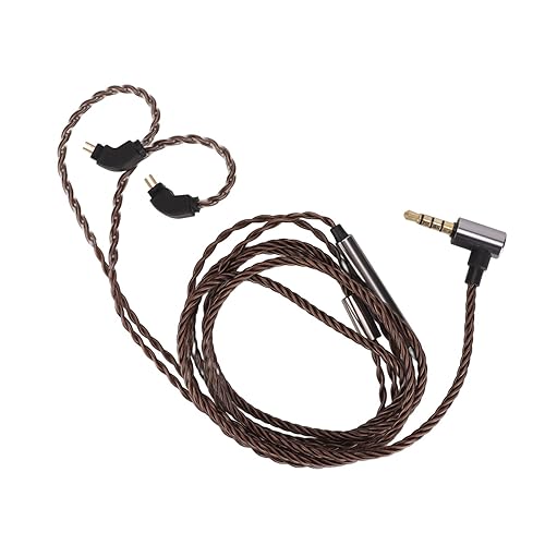 Miniatura 9 de plplaaoo Cable de repuesto para auriculares, cable de audio de repuesto, con micrófono para auriculares de 2 pines de 0.031 in con control de