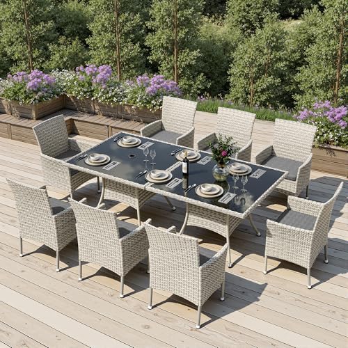 Sweecci Outdoor Dining Set, 10-Piece Patio...