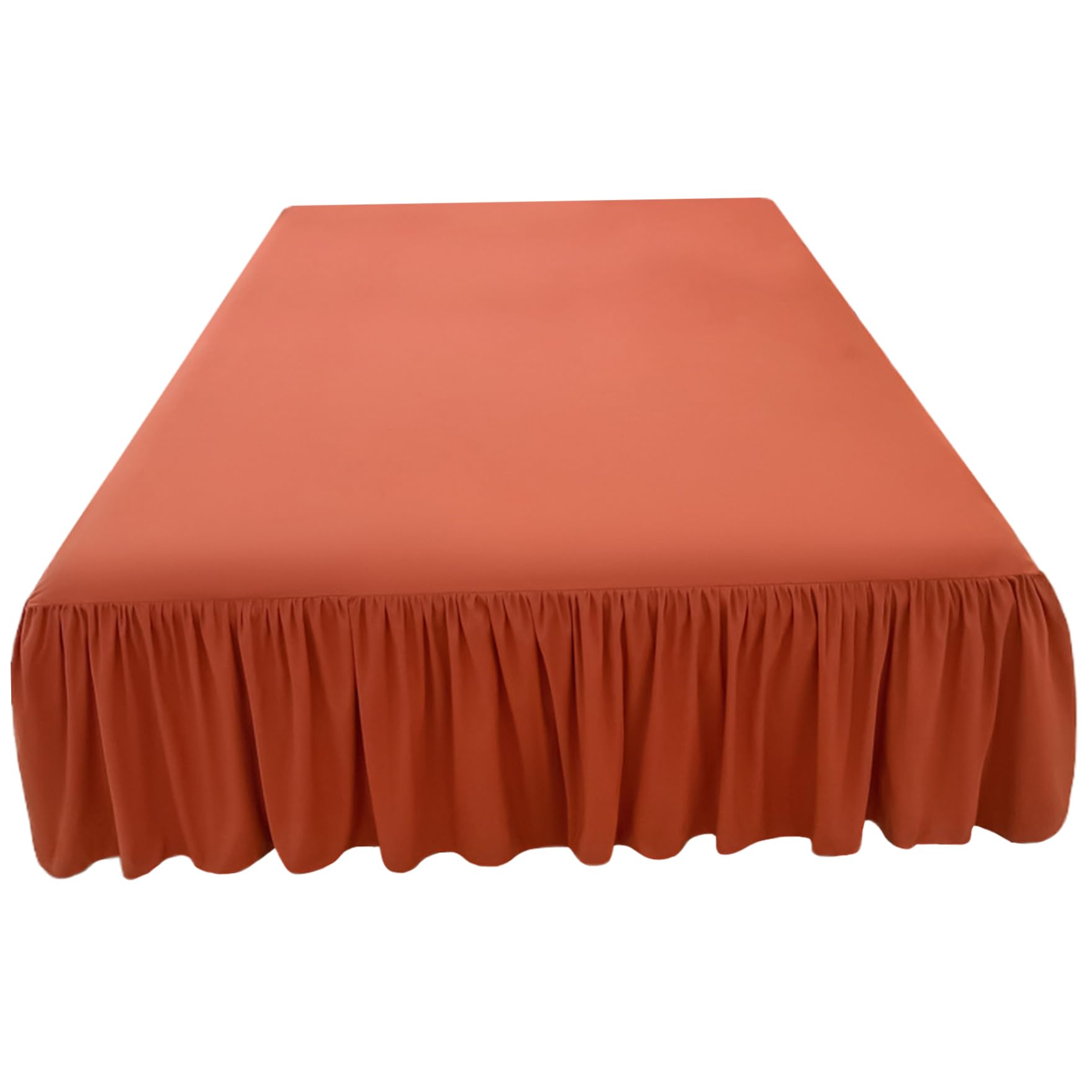 Falda de cama Queen naranja con elástico para renovar tu dormitorio
