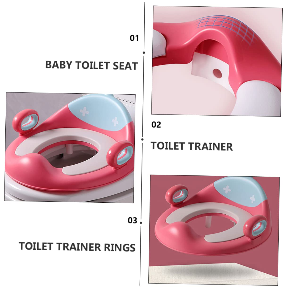 Toddmomy Baño Para Asiento De Entrenamiento Coral Con Asas Antideslizantes Para Inodoro Entrenador De Inodoro Para Bebés y Cómodo