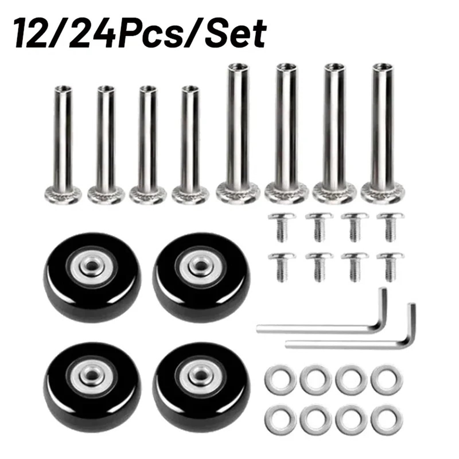 Ruedas para Maletas Kit De Reparación Y Reemplazo Ruedas Silenciosas For Maletas: Ejes 40 Mm/50 Mm/60 Mm Diámetro Universales(80mm-24mm-4 Wheels)