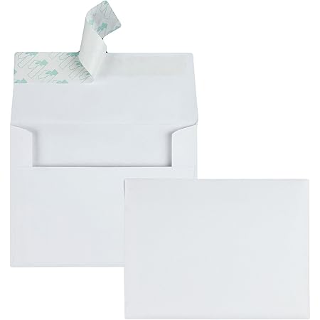 A2 Invitation Envelopes with Self Seal Closure, 4-3/8" x 5-3/4", 24lb White, Quarter Fold Sized Envelopes Ideal for Invitations, Photos, Wedding Announcements, RSVPs and Greeting Cards, 100 per Box (10740)