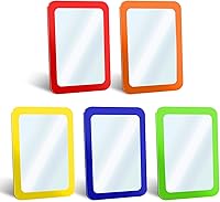 Hidaily 5-Pack Unbreakable 6x4 Inch Shatterproof Mirrors for Kids Crafts - Safe Acrylic Tiles, Rounded Corners, 5 Colors for Classroom & DIY