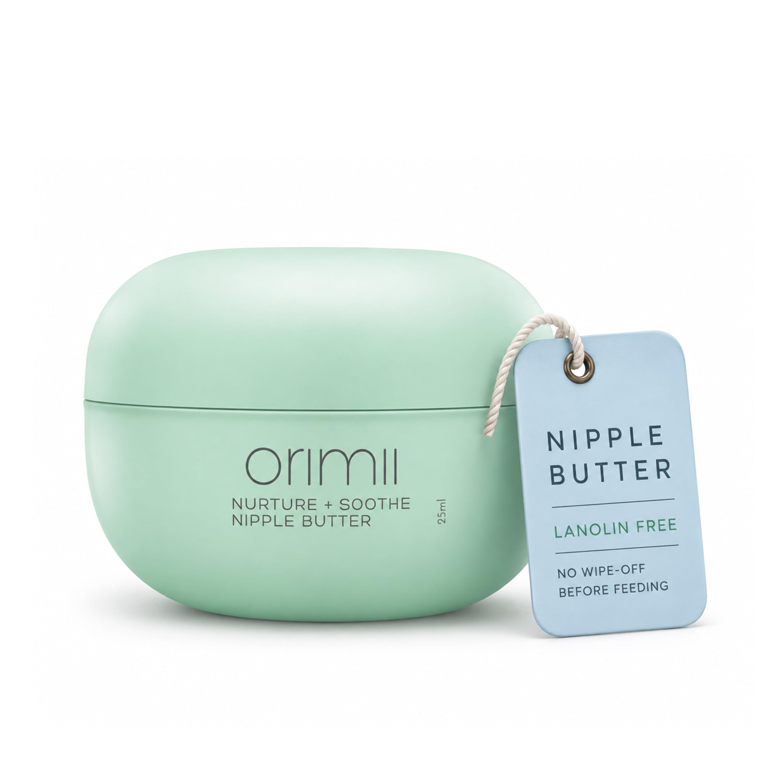 ORIMII Nurture + Soothe Nipple Butter & Breastfeeding Nipple Cream, Food-Grade Ingredients, Safe on Baby’s Skin, No Need to Wipe Off Before Feeding, Lanolin-Free, Soothes Soreness & Repairs Cracks, 25ml