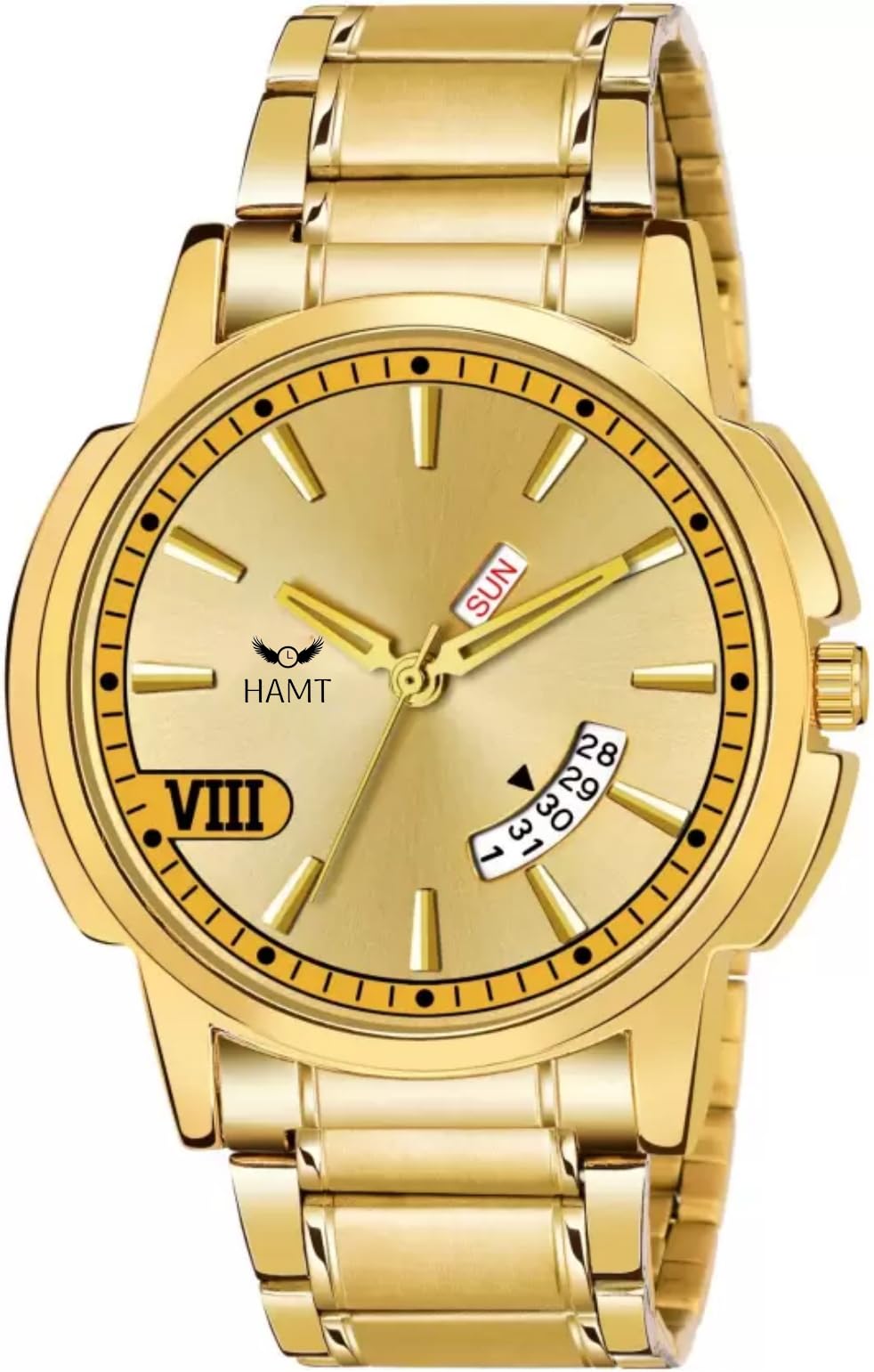 hamtAnalogue Men's Watch (Gold Dial Gold Colored Strap)-Series, gold