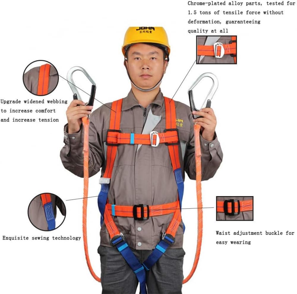 Harnais Antichute, Kit De Protection Antichutes, Harnais d'escalade Protection Antichute De Sécurité Complète du Corps,Portante 100 Kg pour Ceinture, Ceinture De Sécurité