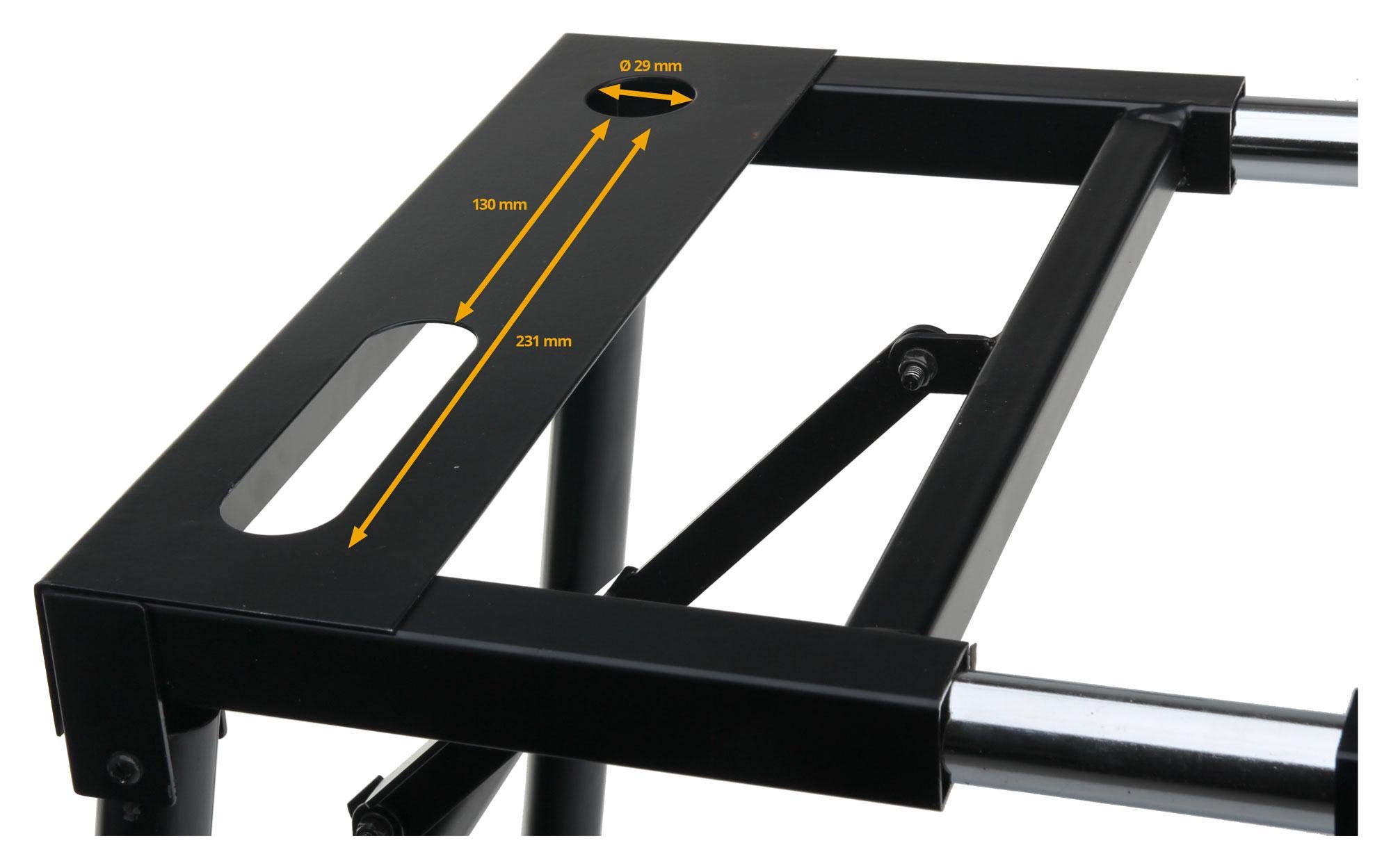 Classic Cantabile Keyboardständer Klapptisch - für Digitalpianos oder Masterkeyboards - Auflagefläche ausziehbar - höhenverstellbar von 65-110 cm - schwarz