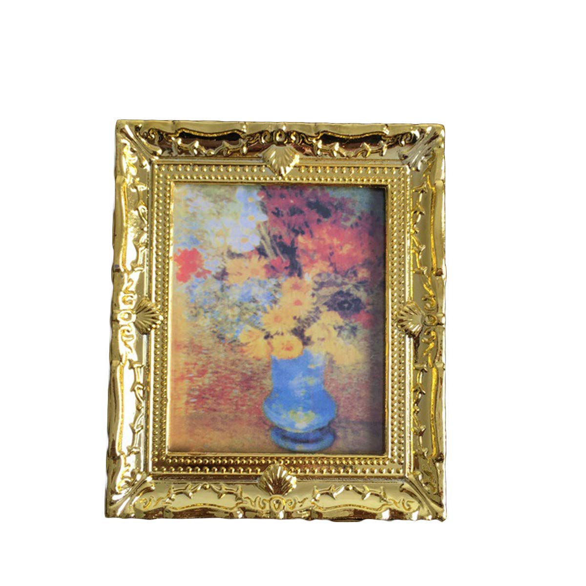 Miniatura De La Mona Lisa 1:6 Con Marco De Madera – Decoración Para Casa De Muñecas