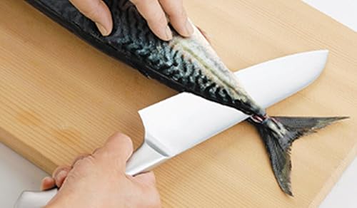 Miniatura 4 de Shimomura Planning 34626 - Cuchillo Santoku de 6.5 pulgadas, fabricado en Japón, apto para lavavajillas, afilado, hoja de agua incluida, verduras,