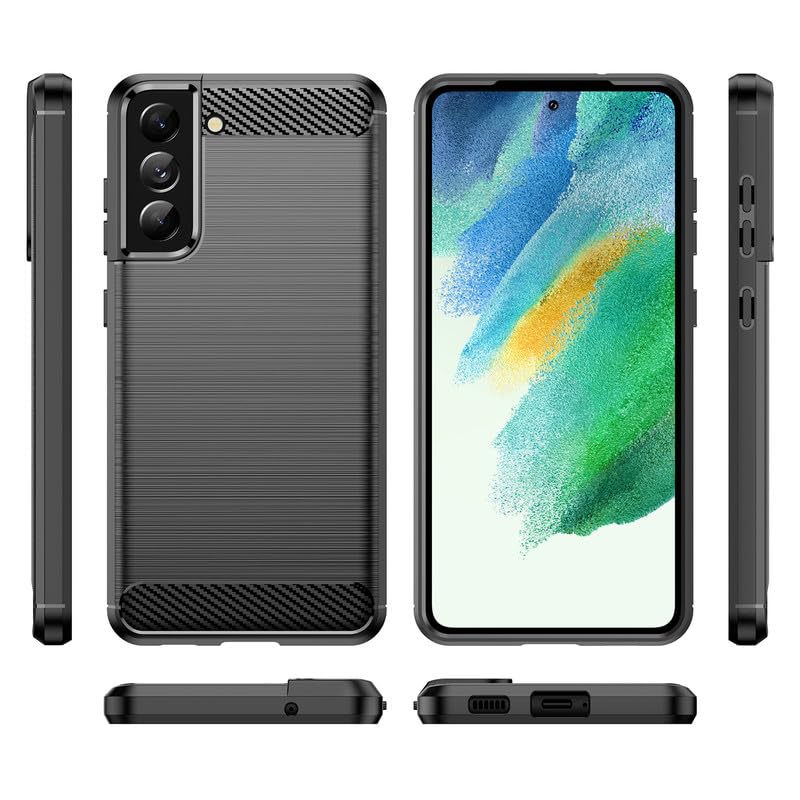 Image of Hybrid Carbon Fiber Back Case for Samsung Galaxy S21 FE (Black)