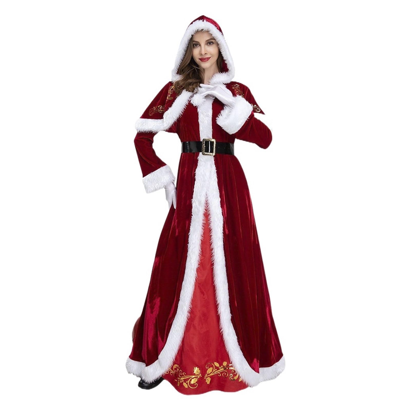 Kostium Świętego Mikołaja dla dorosłych, luksusowy czerwony aksamit, idealny na imprezy i cosplay