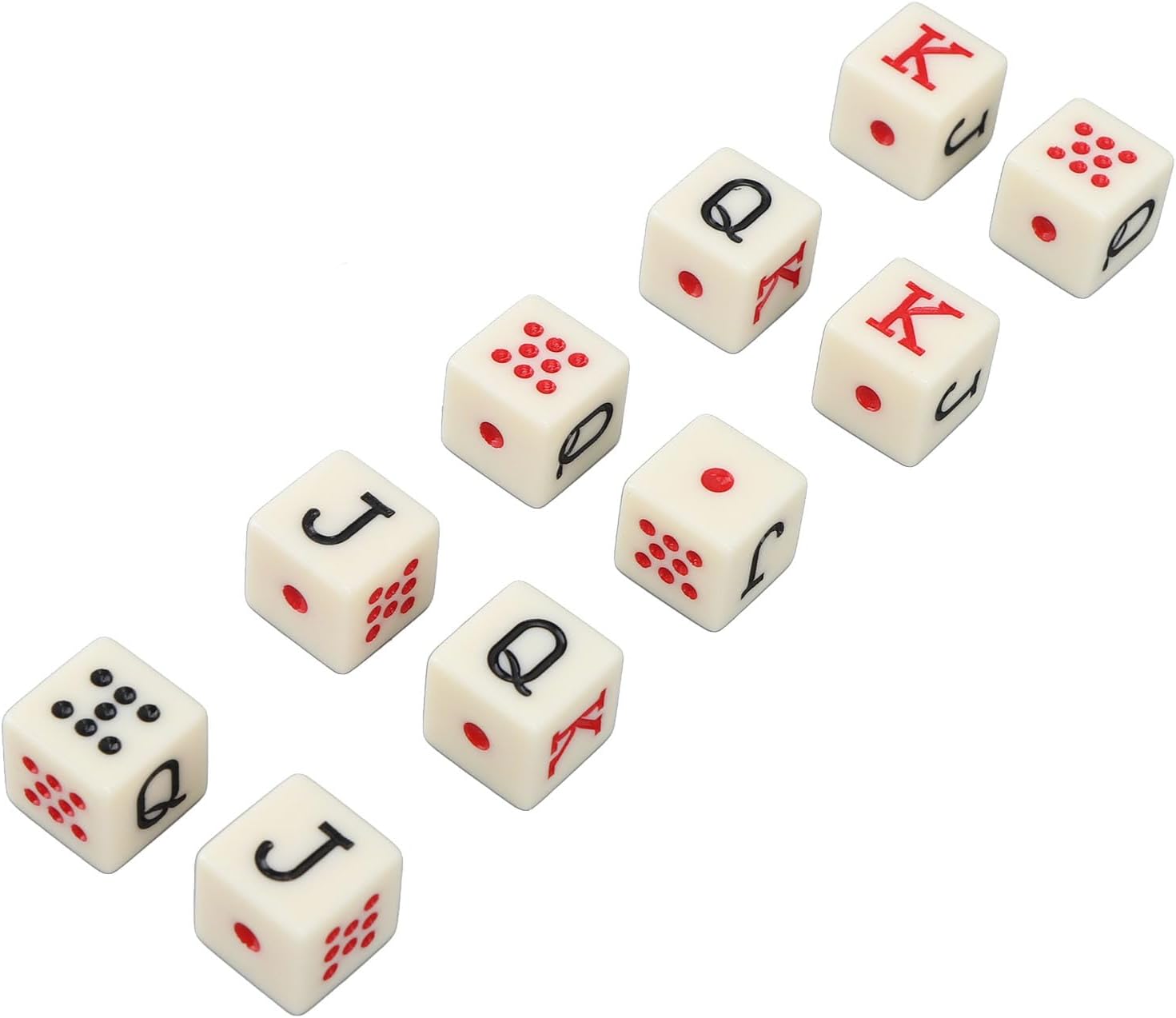 Keenso 20Pcs Spanish Poker Dice,6 Sided Poker Dice Spanish Poker Dice Game for Family