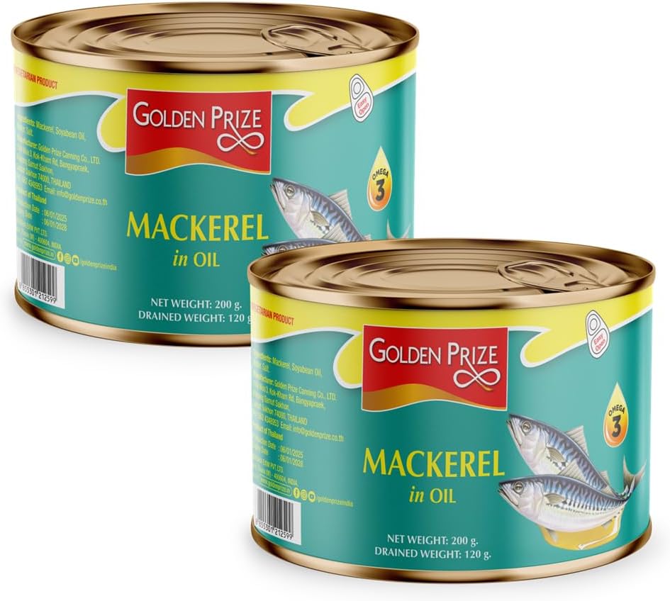 Golden Prize Mackerel In Oil, 200 g (Pack of 2)