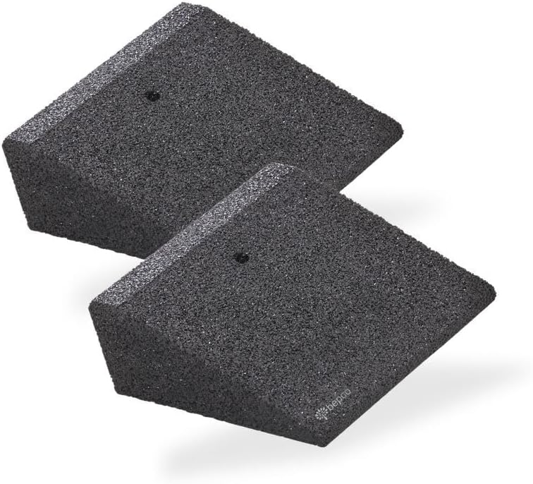 Bepco Bike and Scooter Ramp Set (Pack of 2), Black, 25cm wide, each with inset washer for fixing