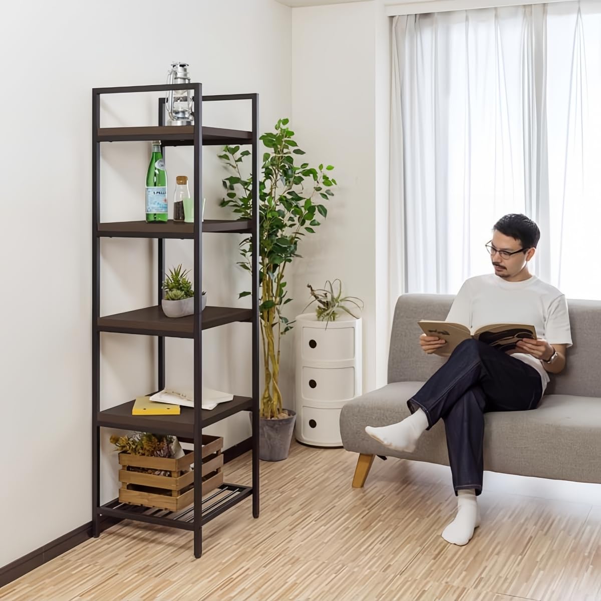 Amazon｜ラック スチール 幅43cm 5段 シェルフ オープンラック 