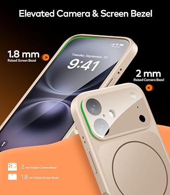 TOBOVON Magnetic for iPhone 16 Case with Camera Lens Protector, Compatible with MagSafe, Camera Control Button, Slim Shockproof Phone Cover for iPhone16, Gold