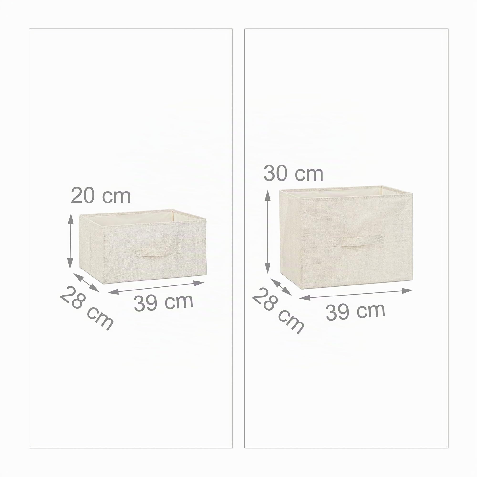 Relaxdays Meuble Rangement 5 tiroirs Tissu Commode étagère tiroir Tissu HxlxP: 77,5 x 83 x 29 cm, Beige